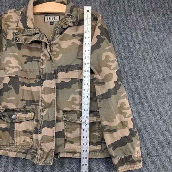BKE Women's Jacket Multi Medium Camo Button Front Long Sleeve Pockets Cotton - Picture 12 of 14